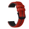 For Samsung Galaxy Watch 42mm 20mm Mesh Two Color Silicone Watch Band(Red Black)