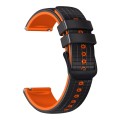 For Samsung Watch Gear Sport 20mm Mesh Two Color Silicone Watch Band(Black Orange)