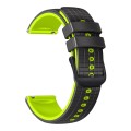 For Samsung Watch Gear Sport 20mm Mesh Two Color Silicone Watch Band(Black Lime)