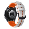 For Samsung Watch Gear S2 Classic 20mm Mesh Two Color Silicone Watch Band(White Orange)