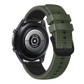 For Samsung Watch Gear S2 Classic 20mm Mesh Two Color Silicone Watch Band(Army Green Black)