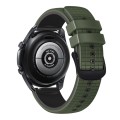 For Samsung Galaxy Watch3 45mm 22mm Mesh Two Color Silicone Watch Band(Army Green Black)