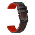 For Samsung Galaxy Watch3 45mm 22mm Mesh Two Color Silicone Watch Band(Red Black)