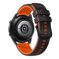 For Samsung Watch Gear S3 Classic 22mm Mesh Two Color Silicone Watch Band(Black Orange)