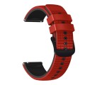 For Samsung Watch Gear S3 Classic 22mm Mesh Two Color Silicone Watch Band(Black Red)