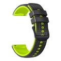 For Samsung Watch Gear S3 Frontier 22mm Mesh Two Color Silicone Watch Band(Black Lime)