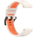 For Garmin Fenix 7X Sports Two-Color Quick Release Silicone Watch Band(Starlight+Orange)