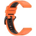 For Garmin Fenix 7X Sports Two-Color Quick Release Silicone Watch Band(Orange+Black)