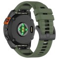 For Garmin Fenix 7X Sports Two-Color Quick Release Silicone Watch Band(Olive Green+Black)