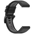 For Garmin Tactix Delta Sports Two-Color Quick Release Silicone Watch Band(Black+Gray)