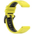 For Garmin Fenix 6X GPS Sports Two-Color Quick Release Silicone Watch Band(Yellow+Black)