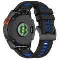 For Garmin Fenix 6X GPS Sports Two-Color Quick Release Silicone Watch Band(Black+Blue)