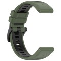 For Garmin Fenix 6X GPS Sports Two-Color Quick Release Silicone Watch Band(Olive Green+Black)
