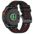 For Garmin Fenix 6X GPS Sports Two-Color Quick Release Silicone Watch Band(Black+Red)