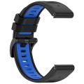 For Garmin Fenix 6X Pro Sports Two-Color Quick Release Silicone Watch Band(Black+Blue)