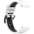 For Garmin Fenix 6X Pro Sports Two-Color Quick Release Silicone Watch Band(White+Black)