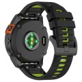 For Garmin Fenix 3 / Fenix 3 HR / Sapphire Sports Two-Color Quick Release Silicone Watch Band(Black+