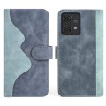For Motolora Edge 40 Neo Stitching Horizontal Flip Leather Phone Case(Blue)