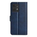 For Motorola Edge 40 Neo Dual-side Magnetic Buckle Horizontal Flip Leather Phone Case(Dark Blue)