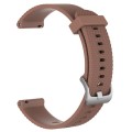 For Garmin Forerunner 265S 18mm Diamond Textured Silicone Watch Band(Brown)