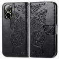 For Realme C67 4G Butterfly Love Flower Embossed Leather Phone Case(Black)