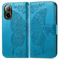 For Realme C67 4G Butterfly Love Flower Embossed Leather Phone Case(Blue)