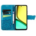 For Realme C67 4G Butterfly Love Flower Embossed Leather Phone Case(Blue)