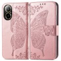 For Realme C67 4G Butterfly Love Flower Embossed Leather Phone Case(Rose Gold)