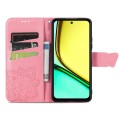 For Realme C67 4G Butterfly Love Flower Embossed Leather Phone Case(Pink)