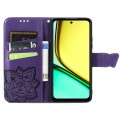 For Realme C67 4G Butterfly Love Flower Embossed Leather Phone Case(Dark Purple)