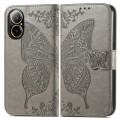 For Realme C67 4G Butterfly Love Flower Embossed Leather Phone Case(Gray)