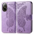 For Realme C67 4G Butterfly Love Flower Embossed Leather Phone Case(Light Purple)