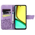 For Realme C67 4G Butterfly Love Flower Embossed Leather Phone Case(Light Purple)