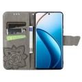 For Realme 12 Pro Butterfly Love Flower Embossed Leather Phone Case(Gray)