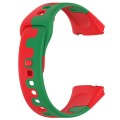 For Redmi Watch 3 Active Stitching Two Color Silicone Watch Band(Red Green)