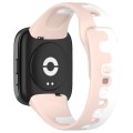For Redmi Watch 3 Active Stitching Two Color Silicone Watch Band(Pink White)