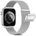 For Apple Watch Ultra 49mm Milan Double Magnetic Steel Mesh Watch Band(Silver)