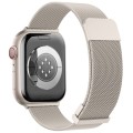 For Apple Watch Ultra 49mm Milan Double Magnetic Steel Mesh Watch Band(Starlight Color)