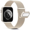 For Apple Watch 8 41mm Milan Double Magnetic Steel Mesh Watch Band(Starlight Color)