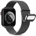 For Apple Watch 7 41mm Milan Double Magnetic Steel Mesh Watch Band(Gray)