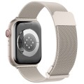 For Apple Watch SE 40mm Milan Double Magnetic Steel Mesh Watch Band(Starlight Color)