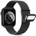 For Apple Watch 6 40mm Milan Double Magnetic Steel Mesh Watch Band(Black)