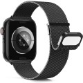 For Apple Watch 6 44mm Milan Double Magnetic Steel Mesh Watch Band(Black)