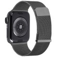 For Apple Watch 4 44mm Milan Double Magnetic Steel Mesh Watch Band(Gray)