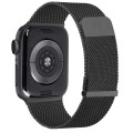 For Apple Watch 3 38mm Milan Double Magnetic Steel Mesh Watch Band(Black)