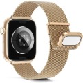 For Apple Watch 3 38mm Milan Double Magnetic Steel Mesh Watch Band(Rose Gold)