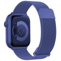 For Apple Watch 3 42mm Milan Double Magnetic Steel Mesh Watch Band(Blue)