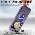 For Samsung Galaxy Z Flip5 5G Integrated Magnetic Card Wallet Diamond-encrusted Ring Phone Case(Purp