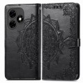 For Tecno Itel S23+ Mandala Flower Embossed Leather Phone Case(Black)