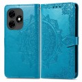 For Tecno Itel S23+ Mandala Flower Embossed Leather Phone Case(Blue)